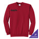 A red unisex crewneck sweatshirt with 'dave's Ice Cream' printed on the left chest.
