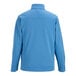 A back view of a blue Edwards fleece jacket with a white background.