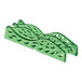 A green plastic WizKid air freshener clip with designs in the shape of a leaf.