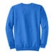A blue Port & Company sweatshirt with white fabric on the inside.