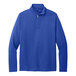 A Port Authority royal blue quarter-zip sweatshirt.