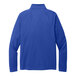 A Port Authority blue quarter-zip sweatshirt.