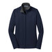 A Port Authority women's full-zip jacket in true navy with iron gray lining.