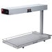 A grey rectangular Hatco food warmer with a black handle on a table.