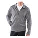 A man wearing a heather gray Edwards fleece full-zip jacket.