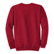 A red Port & Company sweatshirt with white text on the front.
