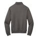 A Port & Company charcoal core fleece quarter-zip pullover with long sleeves.