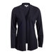 A navy Edwards cardigan for women with a shirttail hem.