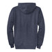 A heather navy Port & Company Core Fleece full-zip hoodie with a hood.