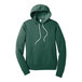 A green sweatshirt with white strings.