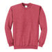 A Port & Company heather red sweatshirt with a crew neck.