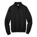 A jet black Port & Company quarter-zip pullover sweatshirt.