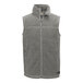 A medium gray The North Face fleece vest with a zipper.