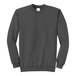 A long sleeved grey Port & Company fleece sweatshirt.