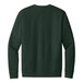 The back of a forest green District fleece crewneck sweatshirt.