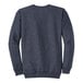 A back view of a Port & Company heather navy sweatshirt.