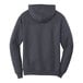 A heather navy Port & Company Core Fleece pullover hoodie with a hood.