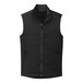 A deep black Port Authority smooth fleece vest with a zipper.