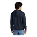 A man wearing a New Navy District sweatshirt hoodie.