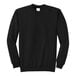 A Port & Company black sweatshirt on a white background.