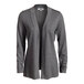 A smoke heather Edwards women's cardigan with long sleeves.