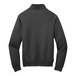 A dark heather gray Port & Company Core Fleece quarter-zip pullover sweatshirt.