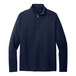 A Port Authority navy quarter-zip sweatshirt with a white background.