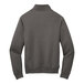 A Port & Company charcoal quarter-zip pullover sweatshirt with long sleeves.