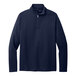 A Port Authority navy 1/4 zip sweatshirt.