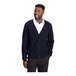 A man in a navy Edwards cardigan sweater.