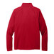 A Port Authority red quarter-zip sweatshirt with long sleeves.