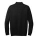 A TravisMathew black fleece quarter-zip pullover sweatshirt with long sleeves.