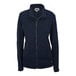 A navy blue Edwards fleece full-zip jacket for women.