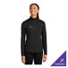 A women's black tri-blend quarter-zip pullover sweatshirt in medium size with a customizable logo on the chest.
