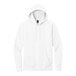 A white District sweatshirt hoodie with a hood.