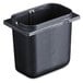 A black plastic San Jamar fountain jar with a lid.