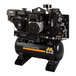 A black air compressor with a Mi-T-M logo on the tank.