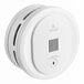 A white Kidde round smoke alarm with a button on the bottom.
