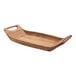 An Ironwood Norwegian Saddle acacia wood room service tray with handles.