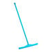 A blue Vikan floor squeegee with a long blue plastic handle.