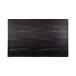 A rectangular black and brown faux zebra wood riser.