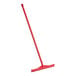 A red Vikan Ultra-Hygienic single blade rubber floor squeegee with a long white handle.