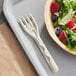 A bowl of salad with a World Centric compostable fiber fork.