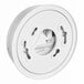 A white circular Kidde smoke alarm with holes in it.