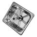 A Rhino Coffee Gear stainless steel pitcher rinser on a stainless steel sink with a Spinjet valve.
