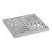 A white square PVC grate with circular designs.