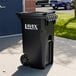 A black Lavex Pro 45-gallon wheeled rectangular trash can with a lid.