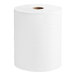 A roll of white Scott hard roll paper towels.