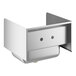 A stainless steel Regency wall-mounted hand sink with a drain and side splash.