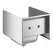 A stainless steel Regency wall-mounted hand sink with strainer and side splash.